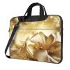 14 inch Laptop Tote Bag Men Women Gold silk christmas Shoulder Laptop Sleeve Briefcase Messenger Computer Bag view 1