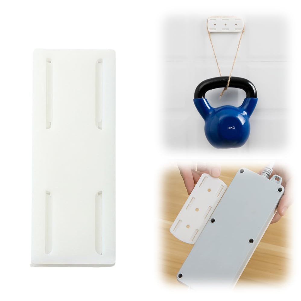 4/8 Pcs Adhesive Punch-Free Socket Holder, 2024 Upgraded Power Strip Holder Wall Mount for Home Table Wall, Self-Adhesive Desktop Socket Fixer for WiFi Routers Remote Controls (White 4 Pcs)