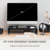 Anji Mountain Wooden Monitor Stand - Elegant Monitor Riser, Perfect Monitor Stand for Desk Organization, Durable Wood Construction monitor stands, Enhances Ergonomics and Workspace Efficiency,Black view 4