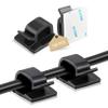 Abnii 100PCS Adhesive Cable Clips, Wire Holder Organizer Cord Management, Cable Staples Outdoor Strong Cord Clips for Wall, Desk, Christmas Lights, String Lights, TV PC Ethernet Cable, Black Small view 1