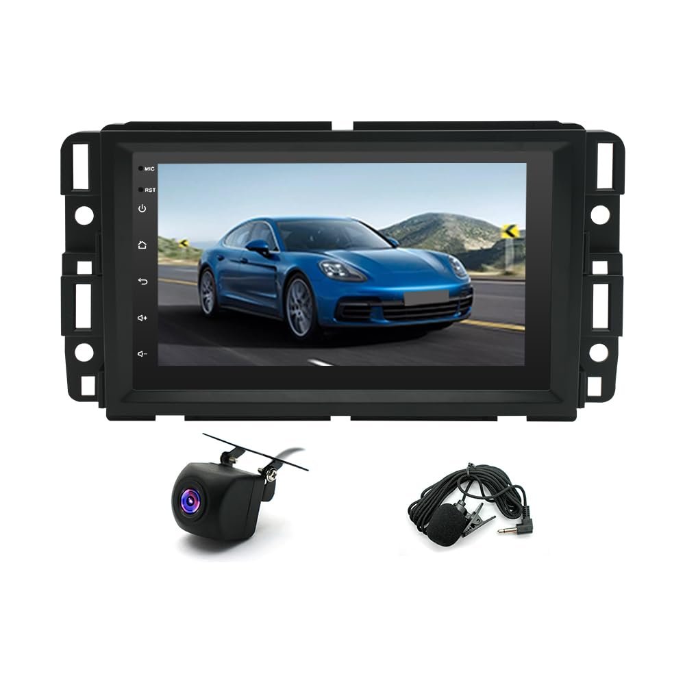 4+64G Car Stereo Radio with Carplay Android Auto for G MC Chev rolet Che vy Yu kon Sierra ACA Dia Android 13.0 7 Touch Screen Car Radio Receiver w/WiFi GPS Navigation Bluetooth AHD Backup Camera Mic