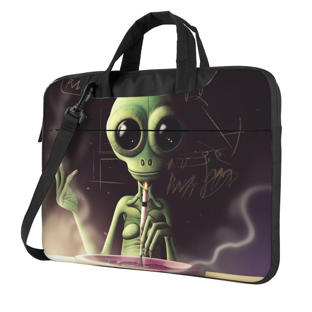 15.6 inch Laptop Tote Bag Men Women Alien Smoke Shoulder Laptop Sleeve Briefcase Messenger Computer Bag
