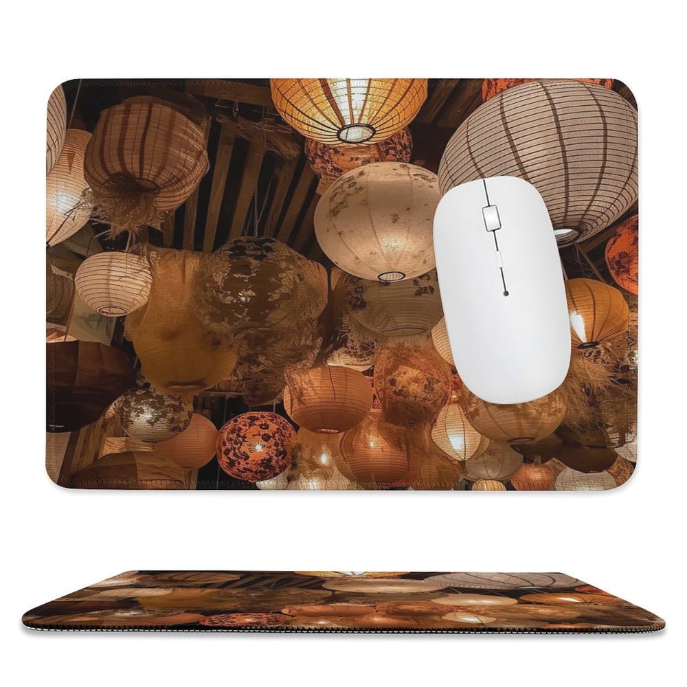 DJUETRUI Mousepad 7.9""x9.4"" Gaming Mousepads Non-Slip Mousemat Small Portable Mousepas Hanging Lanterns Mousepad for Laptop Office Home