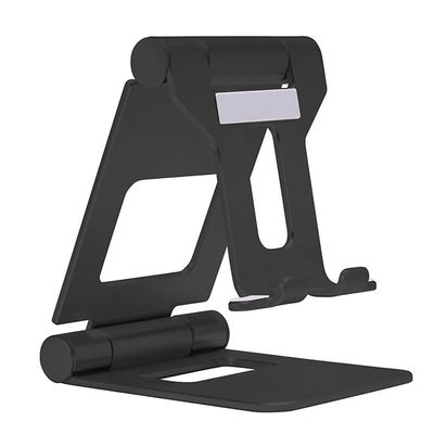 GMBYLBY Foldable Tablet Stand Portable Aluminum Holder for Tablet and Smartphones Multi-Angle Lazy Stand Adjustable Vertical Laptop, black