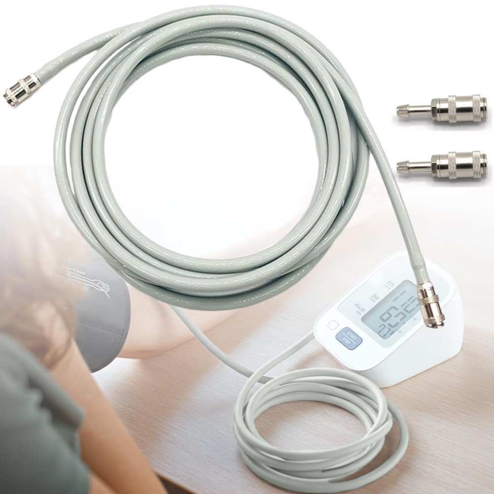 Extension Hose with Metal Ends, NIBP Cuff Connector, Compatible with T5 T6 T8 ipm 5 10 12 iMEC, 9.8ft Long (3m)