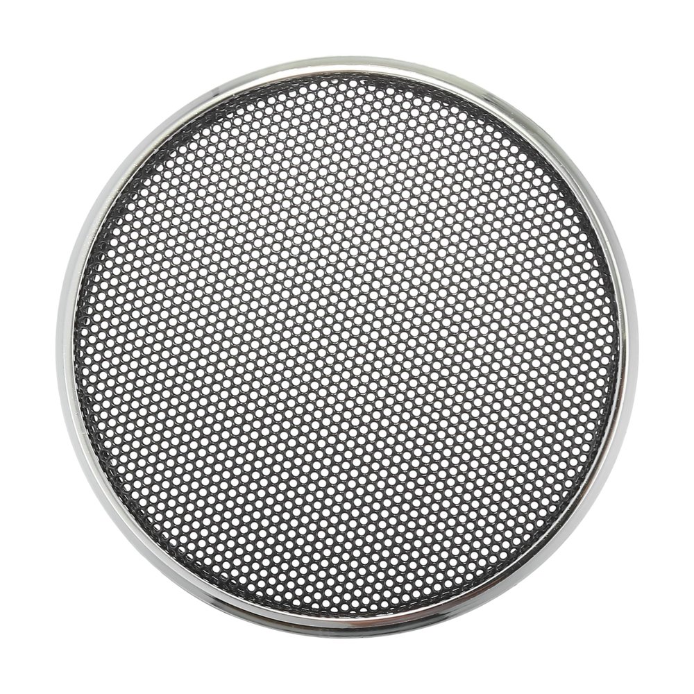 ACROPIX Universal 2" Car Speaker Grills Cover Mesh Round 2 Inch Audio Speaker Subwoofer Guard Protector Case Iron Plating Silver Tone Black - Pack of 1