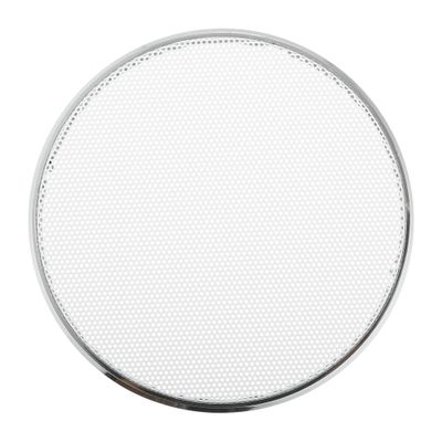 ACROPIX Universal 4" Car Speaker Grills Cover Mesh Round 4 Inch Audio Speaker Subwoofer Guard Protector Case Iron Plating Silver Tone White - Pack of 1