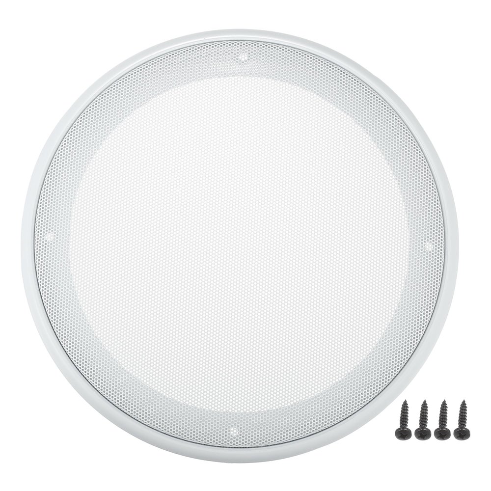 ACROPIX Universal 8" Car Speaker Grills Cover Mesh Round 8 Inch Audio Speaker Subwoofer Guard Protector Case with Mounting Screws Iron ABS White - Pack of 1