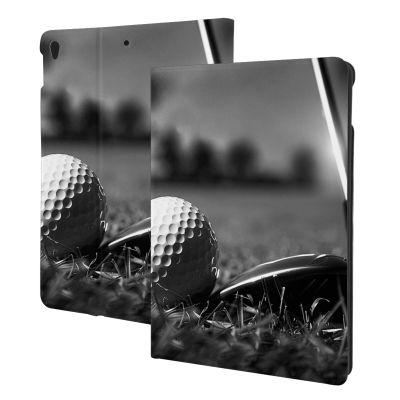 EMPYRI Black White Golf Printed Tablet Case for Ipad Air3 10.5""/Ipad Pro 10.5"", Pu Leather Non-Slip Tablet Cases Shockproof Stand Cover with Auto Sleep/Wake Cover