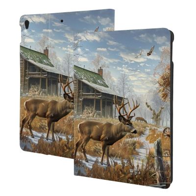 EMPYRI Deer Hunting Printed Tablet Case for Ipad Air3 10.5""/Ipad Pro 10.5"", Pu Leather Non-Slip Tablet Cases Shockproof Stand Cover with Auto Sleep/Wake Cover