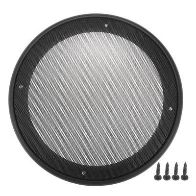 ACROPIX Universal 8" Car Speaker Grills Cover Mesh Round 8 Inch Audio Speaker Subwoofer Guard Protector Case with Mounting Screws Iron ABS Black - Pack of 1