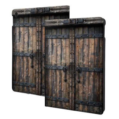 EMPYRI Rustic Stall Wooden Door Printed Tablet Case for Ipad Air3 10.5""/Ipad Pro 10.5"", Pu Leather Non-Slip Tablet Cases Shockproof Stand Cover with Auto Sleep/Wake Cover