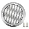 ACROPIX Universal 3.5" Car Speaker Grills Cover Mesh Round 3.5 Inch Audio Speaker Subwoofer Guard Protector Case with Mounting Screws Iron Aluminum Alloy Silver Tone Black - Pack of 1 view 1