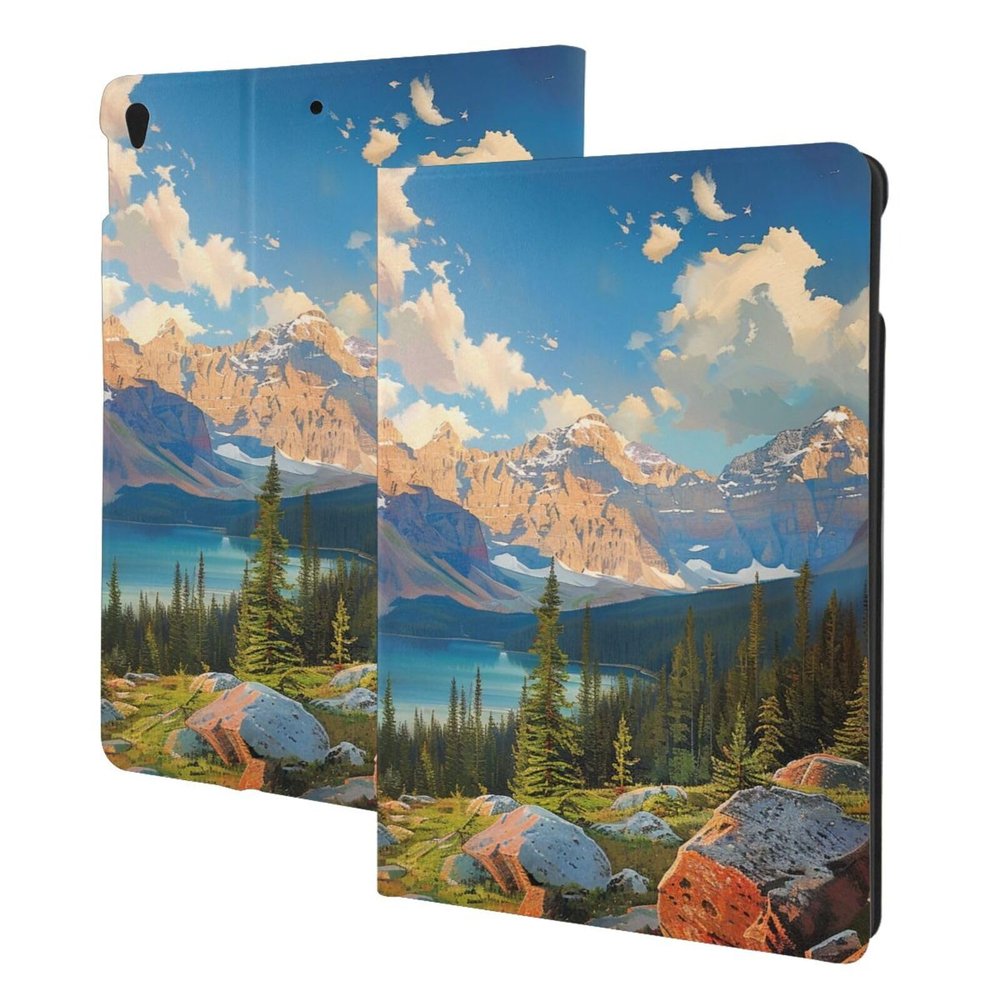 National Park Printed Tablet Case for Ipad Air3 10.5"/Ipad Pro 10.5", Pu Leather Non-Slip Tablet Cases Shockproof Stand Cover with Auto Sleep/Wake Cover