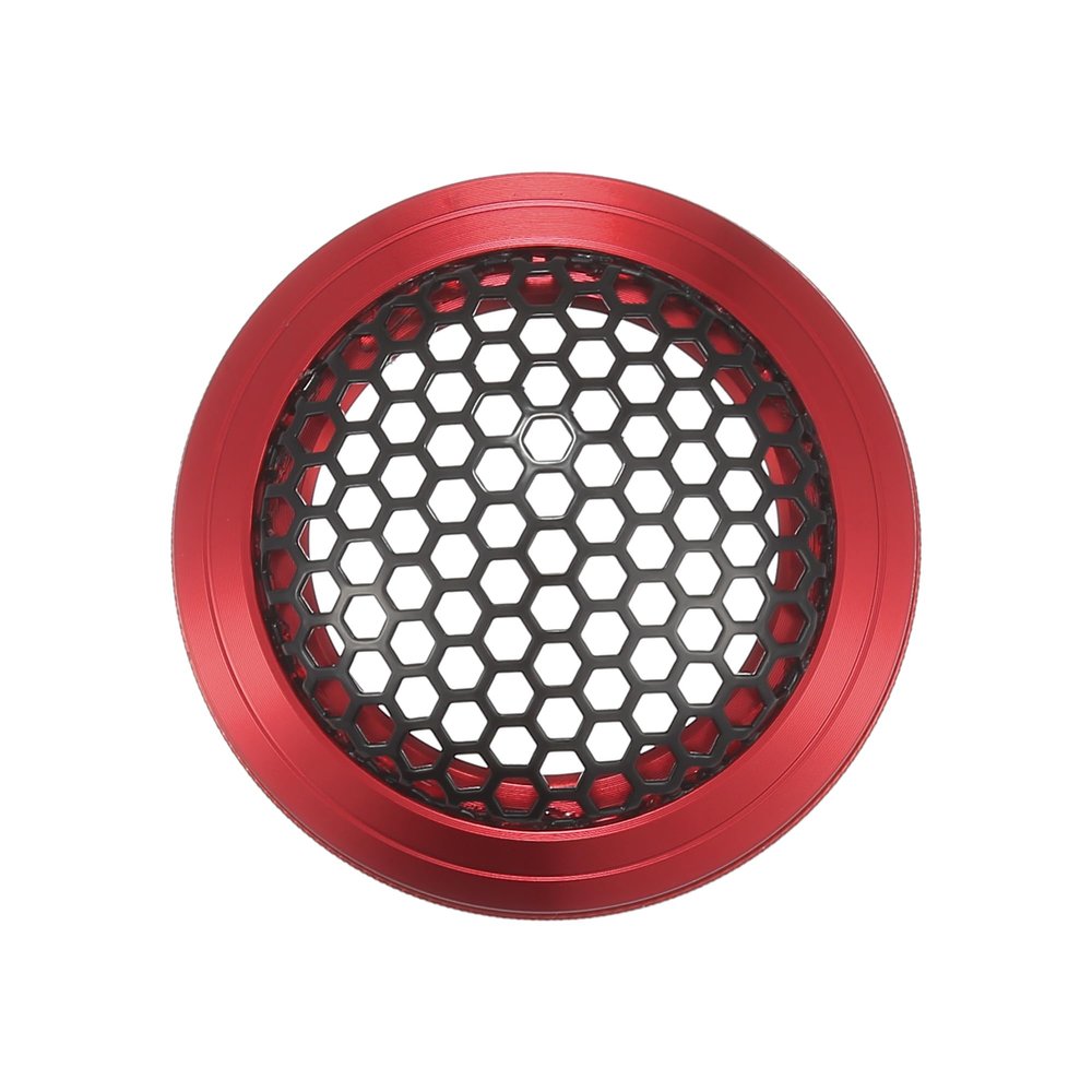 ACROPIX Universal 1.5" Car Speaker Grills Cover Mesh Round 1.5 Inch Audio Speaker Subwoofer Guard Protector Case Iron Aluminum Alloy Rose Red Black - Pack of 1