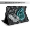 Teal Gray Rose Printed Tablet Case for Ipad Air3 10.5"/Ipad Pro 10.5", Pu Leather Non-Slip Tablet Cases Shockproof Stand Cover with Auto Sleep/Wake Cover view 2