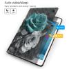 Teal Gray Rose Printed Tablet Case for Ipad Air3 10.5"/Ipad Pro 10.5", Pu Leather Non-Slip Tablet Cases Shockproof Stand Cover with Auto Sleep/Wake Cover view 3