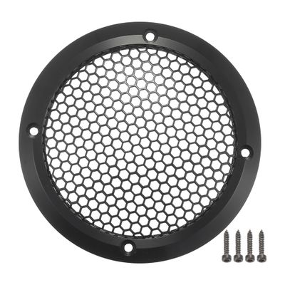ACROPIX Universal 3.5" Car Speaker Grills Cover Mesh Round 3.5 Inch Audio Speaker Subwoofer Guard Protector Case with Mounting Screws Iron Aluminum Alloy Black - Pack of 1