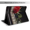 EMPYRI Red Rose On Piano Printed Tablet Case for Ipad 7th Generation 10.2"", Pu Leather Non-Slip Tablet Cases Shockproof Stand Cover with Auto Sleep/Wake Cover view 2