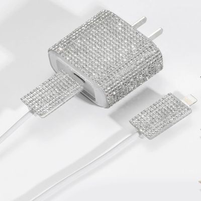 DirectNine Basics Sparkling charger protective case (Silver Rhinestones), 00000012