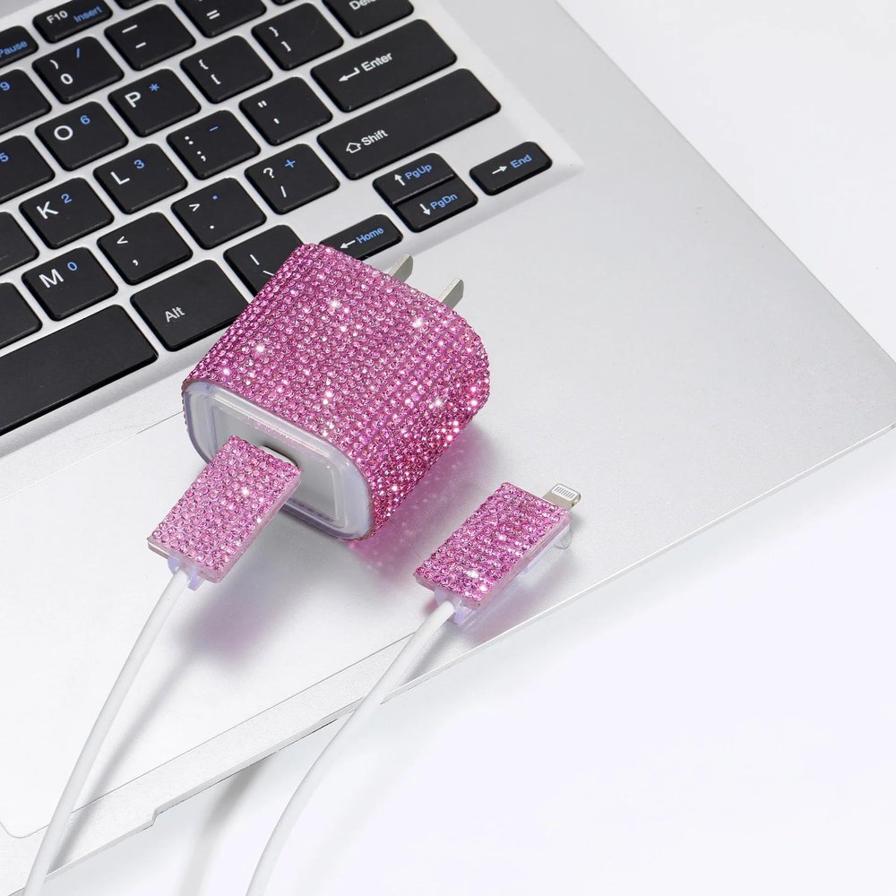 DirectNine Basics Sparkling charger protective case (Pink Rhinestones), 00000012