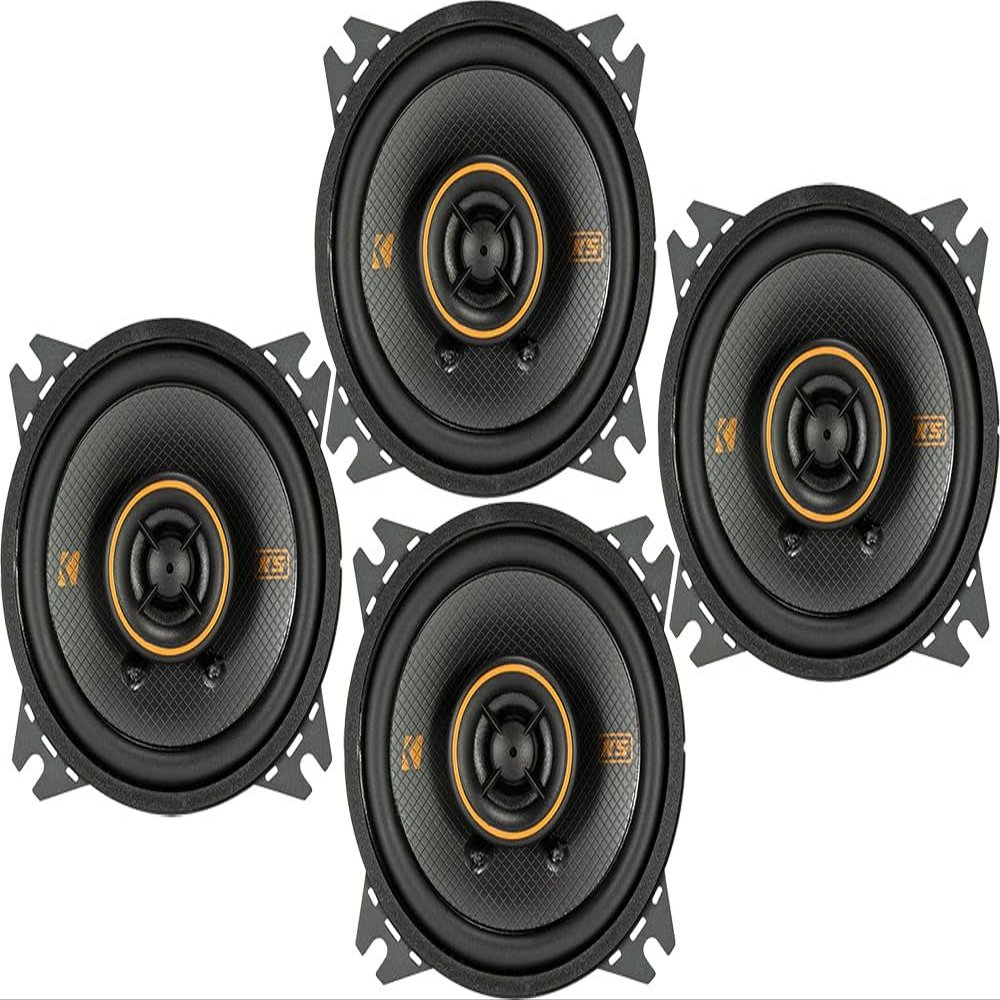 KICKER Speaker Package of 2 Items: Four 4" KS Series Coaxial Speakers 4-Ohm - 2X 51KSC404