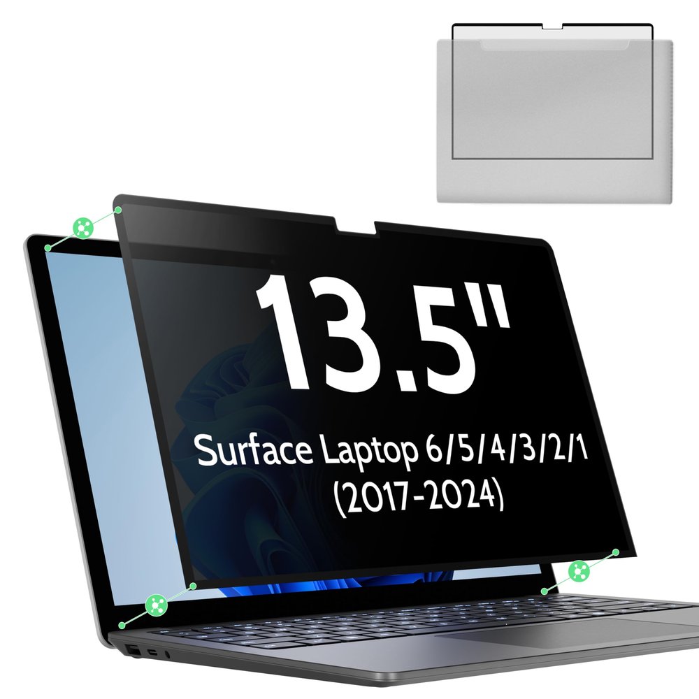Nano 13.5 Inch Privacy Screen for Microsoft Surface Laptop 6/5/4/3/2/1, Removable Film Anti-Spy Filter Black Security Protector, Anti Glare Blue Light Shield Matte Screen Guard