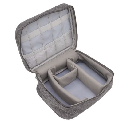 Cable Bag Electronic Accessories Suitcase Double Layer Gray Portable Cable Bag Waterproof Electronic Storage Bag Travel Cable Bag Suitable For Travel