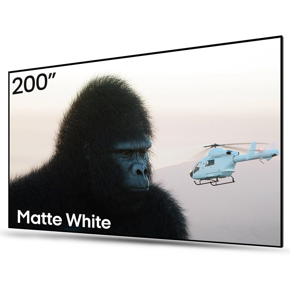 AWOL VISION 200-inch Projector Screen Fixed Frame, 1.3 dB Peak Gain, The Perfect Combo with LTV-2500, 80% Picture Quality Improved, 4K / 8K Ultra HD, Active 3D Wall Mount Projector Screen, MW-200