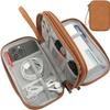 CAAORDKSO Universal Electronics Accessories Carrying Case, Electronic Cable Organizer Bag, Travel Cable Accessories Bag Pouch for Cable, USB, Cord, Charger, Phone, Power Bank, Earphone (Brown, Large) view 1