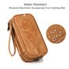 CAAORDKSO Universal Electronics Accessories Carrying Case, Electronic Cable Organizer Bag, Travel Cable Accessories Bag Pouch for Cable, USB, Cord, Charger, Phone, Power Bank, Earphone (Brown, Large) view 2