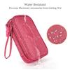 CAAORDKSO Electronic Organizer Travel Case Storage Bag, Universal Electronics Accessories Case Portable Travel Bag for Women, Cable, Cord, Charger, Phone, Power Bank, Earphone (Rose Red, Large) view 2