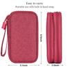 CAAORDKSO Electronic Organizer Travel Case Storage Bag, Universal Electronics Accessories Case Portable Travel Bag for Women, Cable, Cord, Charger, Phone, Power Bank, Earphone (Rose Red, Large) view 4