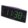 HANNLOMAX HX-112CR Alarm Clock Radio, PLL AM/FM Radio, Green LED 1.8 inches Jumbo Display, Dual Alarm, Dimmer, AC Operation only. (Purple) view 1