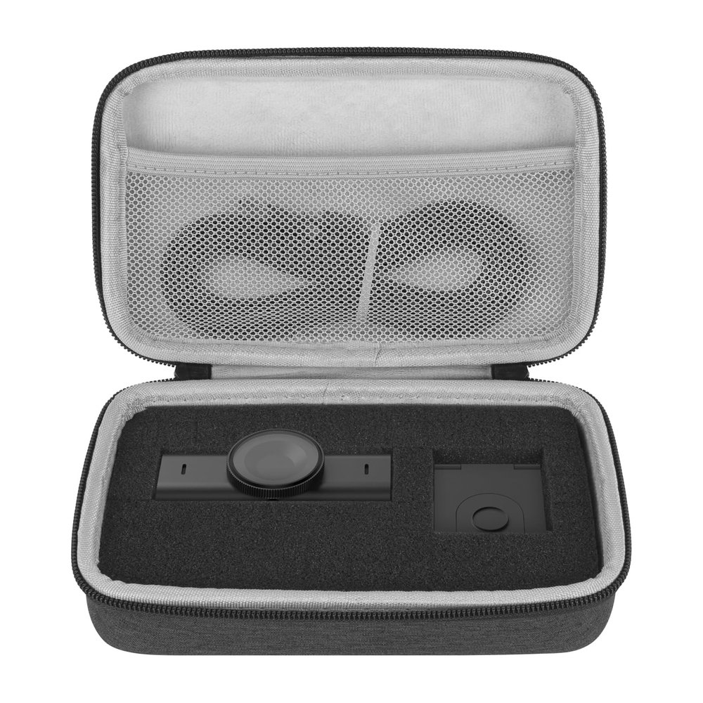 Geekria Webcam Carrying Case Compatible with Logitech MX Brio Ultra HD 4K Streaming Webcam Replacement Hard Shell Travel Carrying Bag with Cable Storage (Dark Grey)