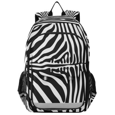 ALAZA Zebra Skin Print School Backpacks Travel Laptop Bag Kids Bookbag for Girls Boys Teens Women Men
