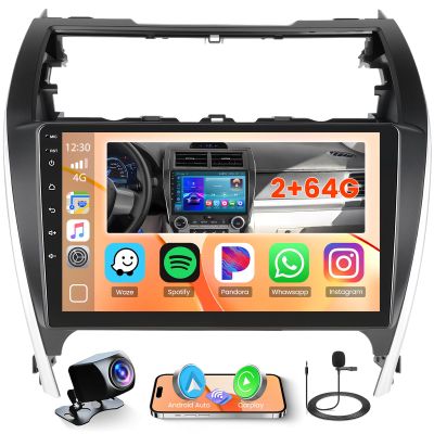 Inefala 2+64G Radio for Toyota Camry 2012-2014 CarPlay Car Stereo Android 15 Touchscreen 10.1" Android Auto Backup Camera GPS EQ 28UI