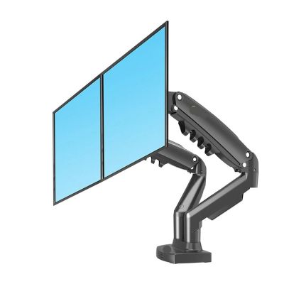 AVXANKTG F160 Gas Spring 360 Degree Desktop 17"-27" Dual Monitor Stand Arm with USB3.0 Monitor Mounting Bracket, Each Load 2-9kg(Color:Black NO USB)