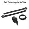 10 Pack Electrical Cable Label, 100mm Nylon Cable Tie, Office Wire Management Tool with Loop & Hook, Adjustable Straps for Data Cables Power Charging Wire Cords (Yellow) view 3