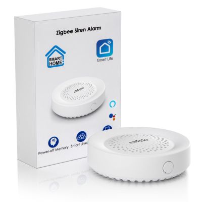 eMylo Zigbee Smart Alarm, White, TUYA/SmartLife APP Control, Sound & Light Alarm with Auto Push Notification for Residential Units, Hospitals, Nursing Homes (Requires TUYA Zigbee Hub)