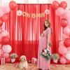20x10 Red Tulle Backdrop Curtains for Parties, Sheer Backdrop Curtain Wedding Photo Background Drapes for Baby Shower Photography Birthday Party view 2