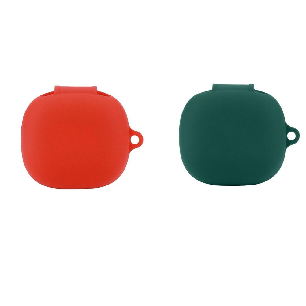 2 Pack DAYJOY Soft Silicone Protective Case Cover Compatible with Anker Soundcore P25i/P20i/R50i Earbuds, Protective Skin Sleeve with Key Chain(red+Green)