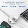 10 Ft Flat Plug Extension Cord with USB C - Power Strip Surge Protector with 2 Widely AC Outlet and 3 USB, Small Desktop Charging Station with 10 ft Power Cord, Compact for Travel Home Office (490J) view 2