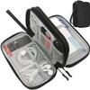 CAAORDKSO Electronics Organizer Travel Bag, Small Cable Organizer Case Waterproof Accessories Pouch, Travel Electronic Carrying Case for Cord, Charger, Phone, USB, Power Bank, Earphone (Black, Medium) view 1