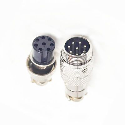 10Sets GX20 8 Pin Metal Male Female Panel Connector, 20mm Panel Mount Circular Metal Aviation Connector Adapter Plug Socket for Cable Power Connection (10Sets)