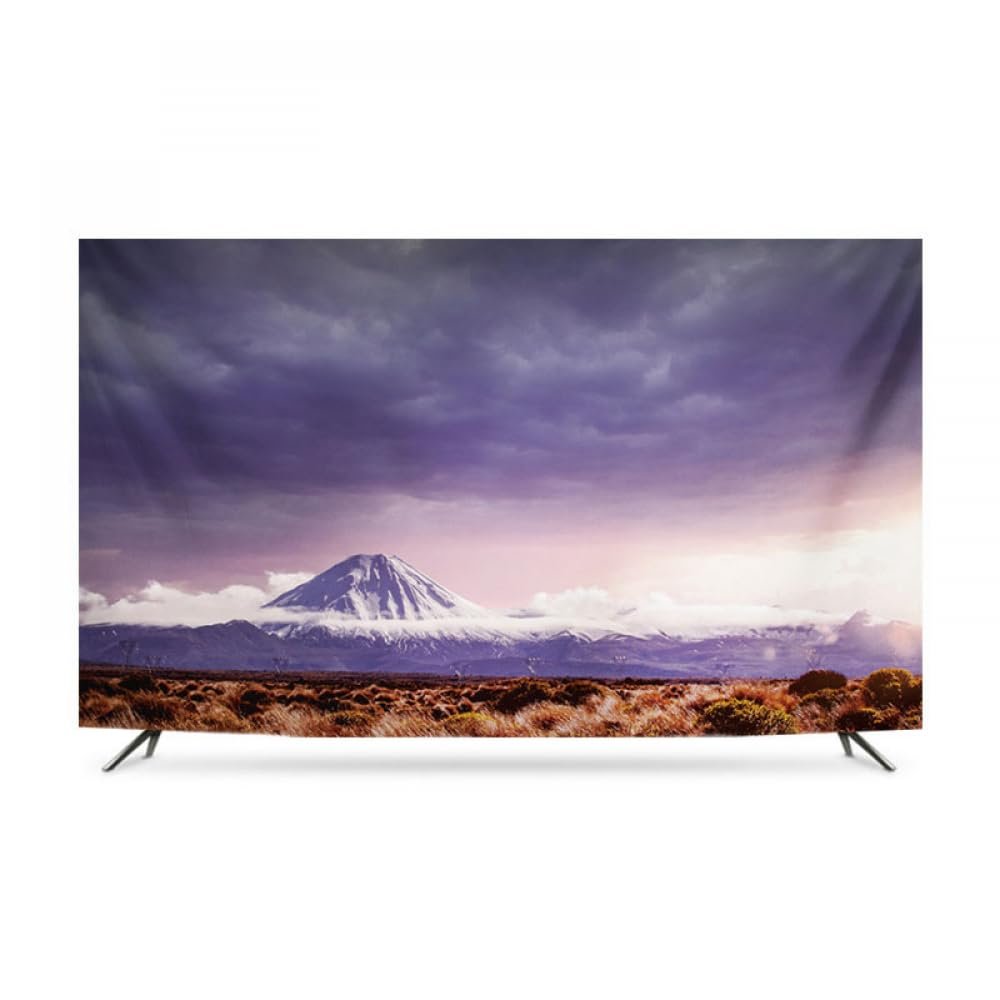 GSGC TV Cover TV Dust Cover Indoor 32-80 Inch Modern Simple Printed TV Screen Protector Curved Screen Hanging Desktop Universal Display Protector Cover for Televisions Computer-Purple-3||75 inch