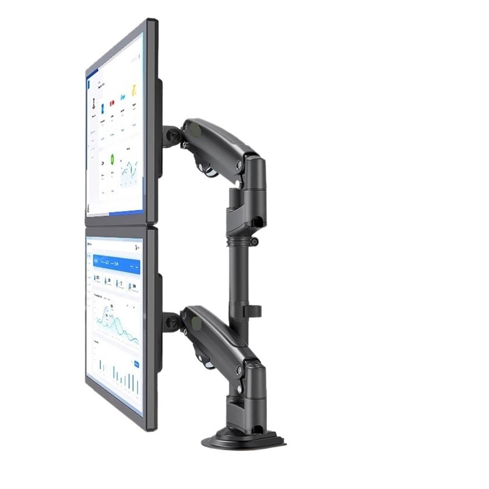 AVXANKTG H180 22-inch-32-inch Dual Monitor Desk Stand arm Gas Spring Full-Motion LCD TV Installation 2-12 kg Double arm clamp Bracket(Color:with 200x100)