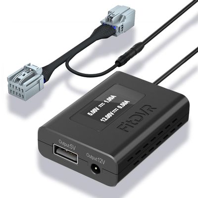 FitDVR Dash Camera Power Adapter (10-Pin) for Mazda, Connects to Sun Roof, LED Display, Built-in USB Power Source, Easy to Install, 5V 12V Output, D3-027