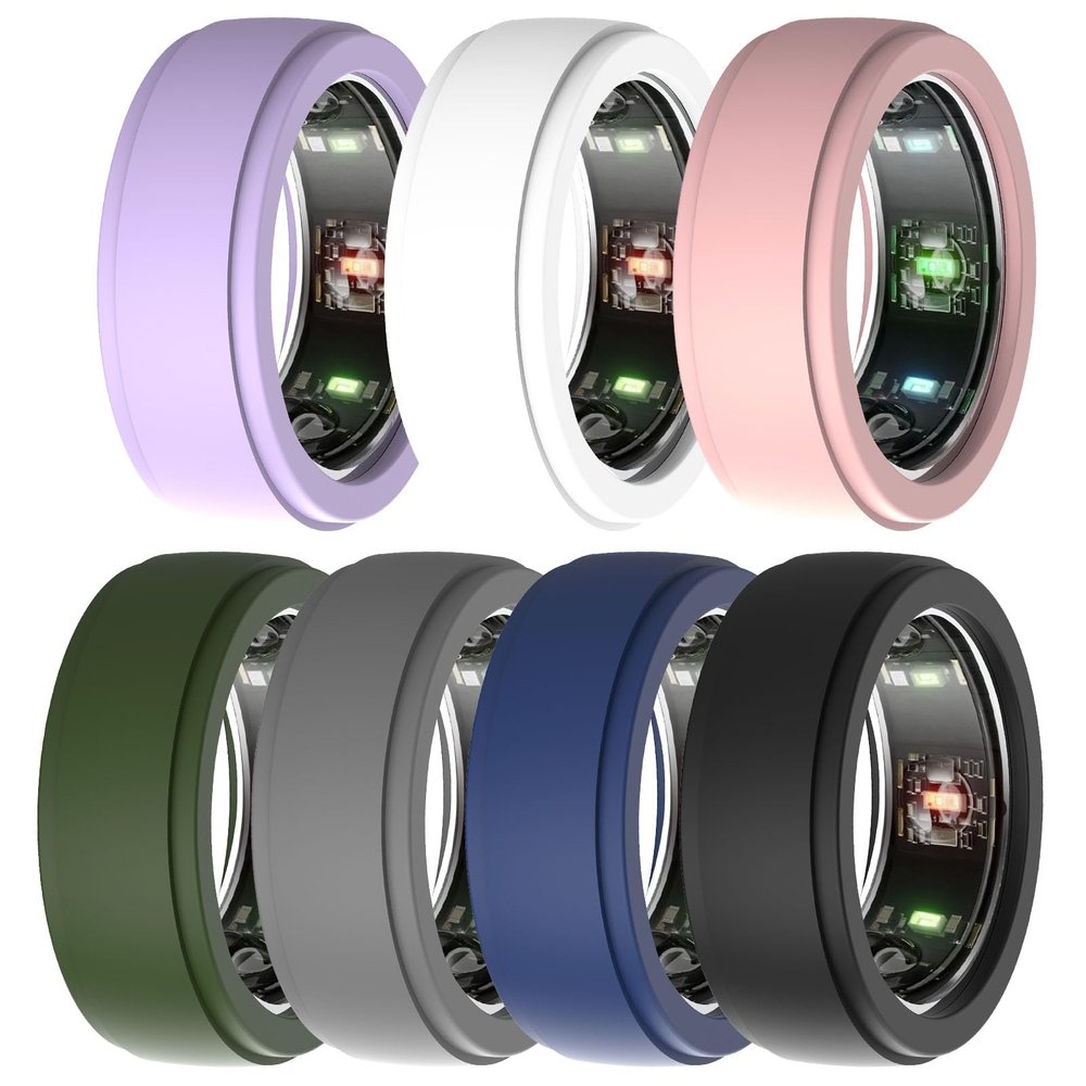 BO&DQQ 7 Pack Smart Ring Protector Cover Compatible With Oura Gen 3/4, Samsung Galaxy, ULTRAHUMAN, RingConn - Thin Soft Silicone Case Accessories for Men and Women
