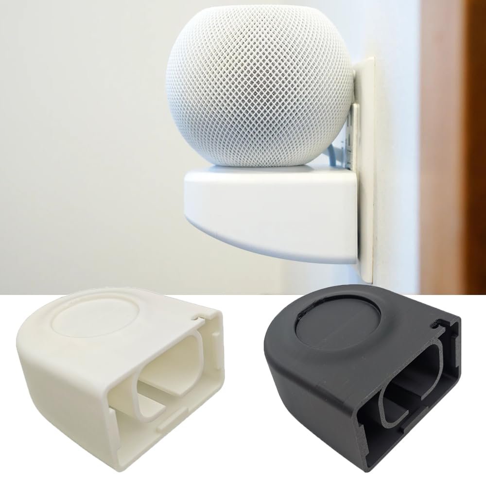 DirectNine Basics Wall Mount Bracket for HomePod Mini Smart Speakers Wall Stand Holder Bracket Shelf Stand Space Saving, Excellent Cable Management Floating Wall Mount (US White)